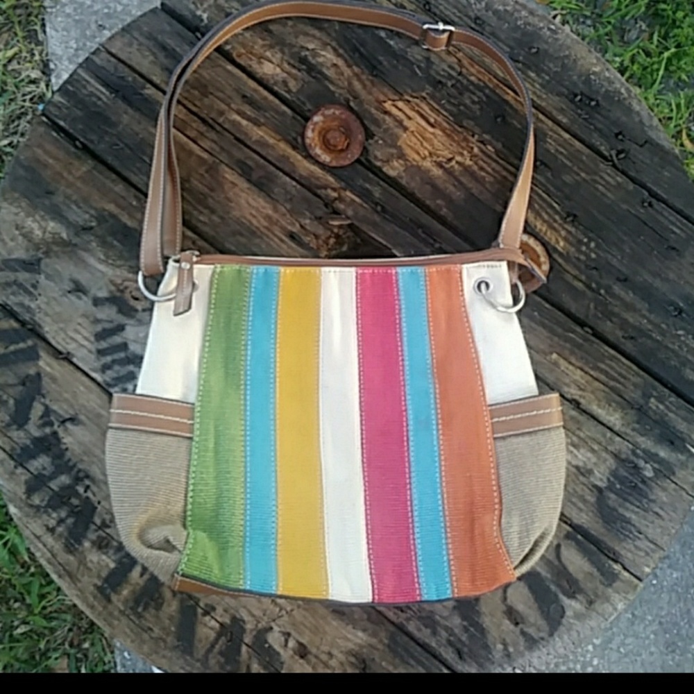 Relic by Fossil Multicolor Canvas and Leather Bag